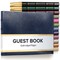 Gallery Leather Guest Book Special Events, add Photos, 192 Lined Pages, Bonded Leather, Hardcover, Gold-Gilded, Guestbook